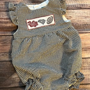 Baby Girl Black Gingham Seersucker Bubble