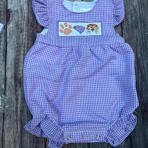 Baby Girl Purple Seersucker Bubble