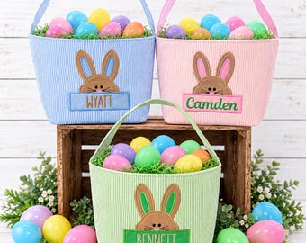 Personalized Easter Basket with Bunny