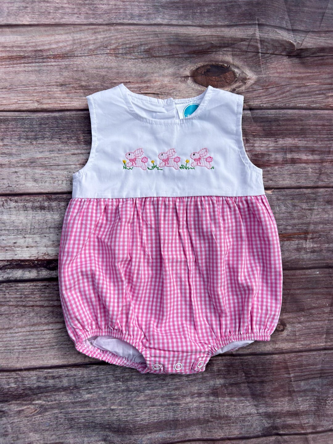 Floral Turkey Pink Gingham Scalloped Bubble main image 0