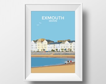Exmouth scènes balnéaire imprimé Poster A4 A3 A2 A1 Exmouth scènes balnéaire imprimé Poster A4 A3 A2 A1