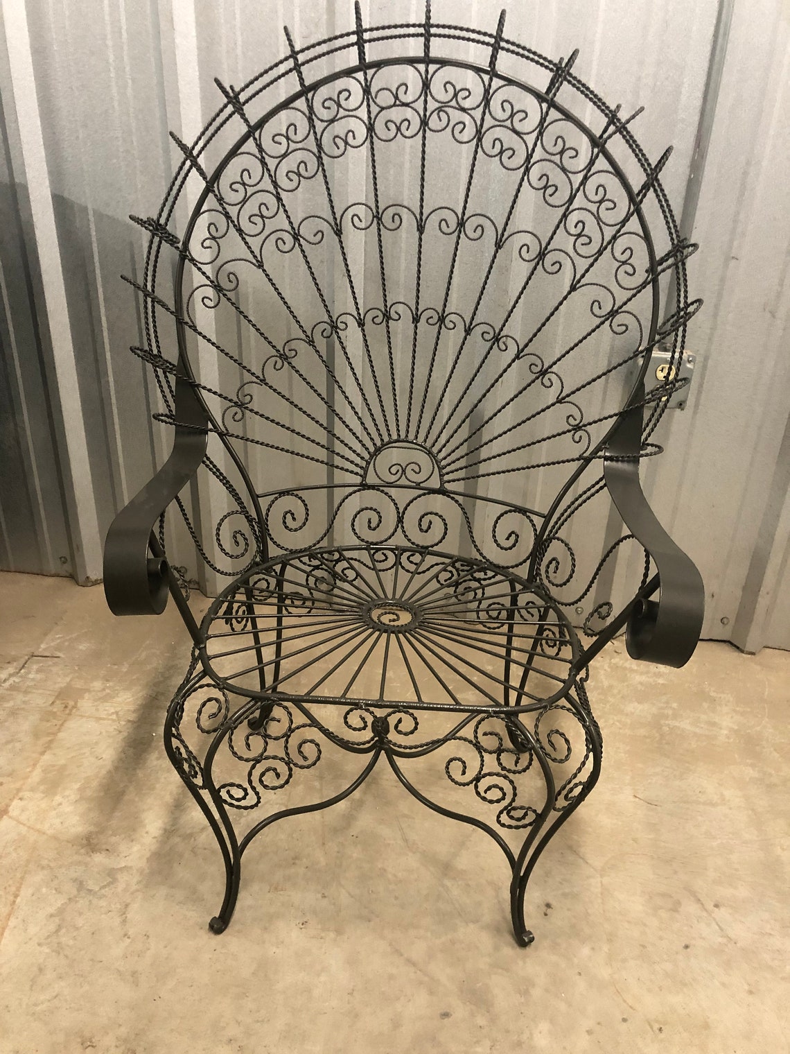 Vintage wrought iron peacock chair Etsy