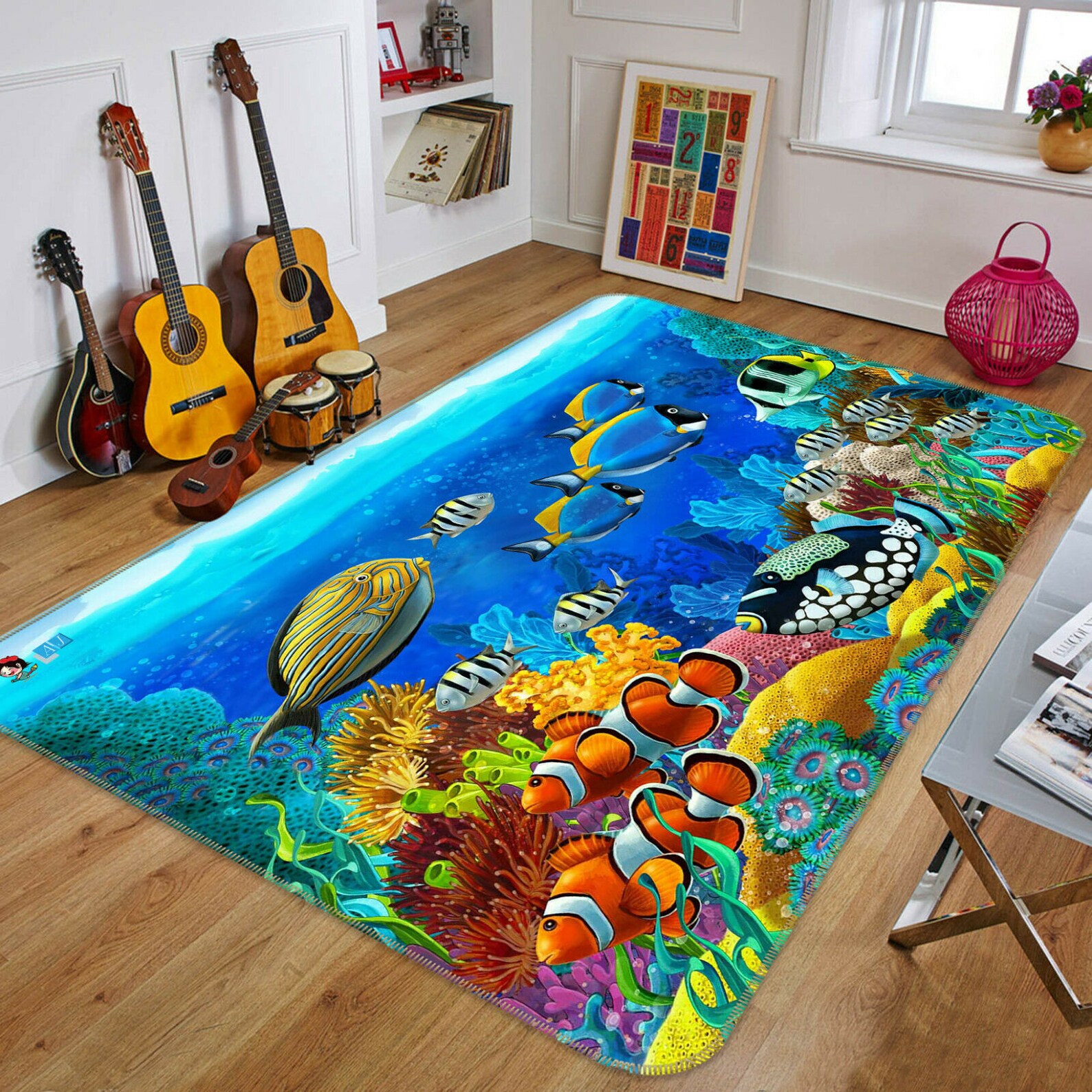 3D Ocean Fish Rug Area Rug Decorative Floor Mat Carpet Rug Etsy