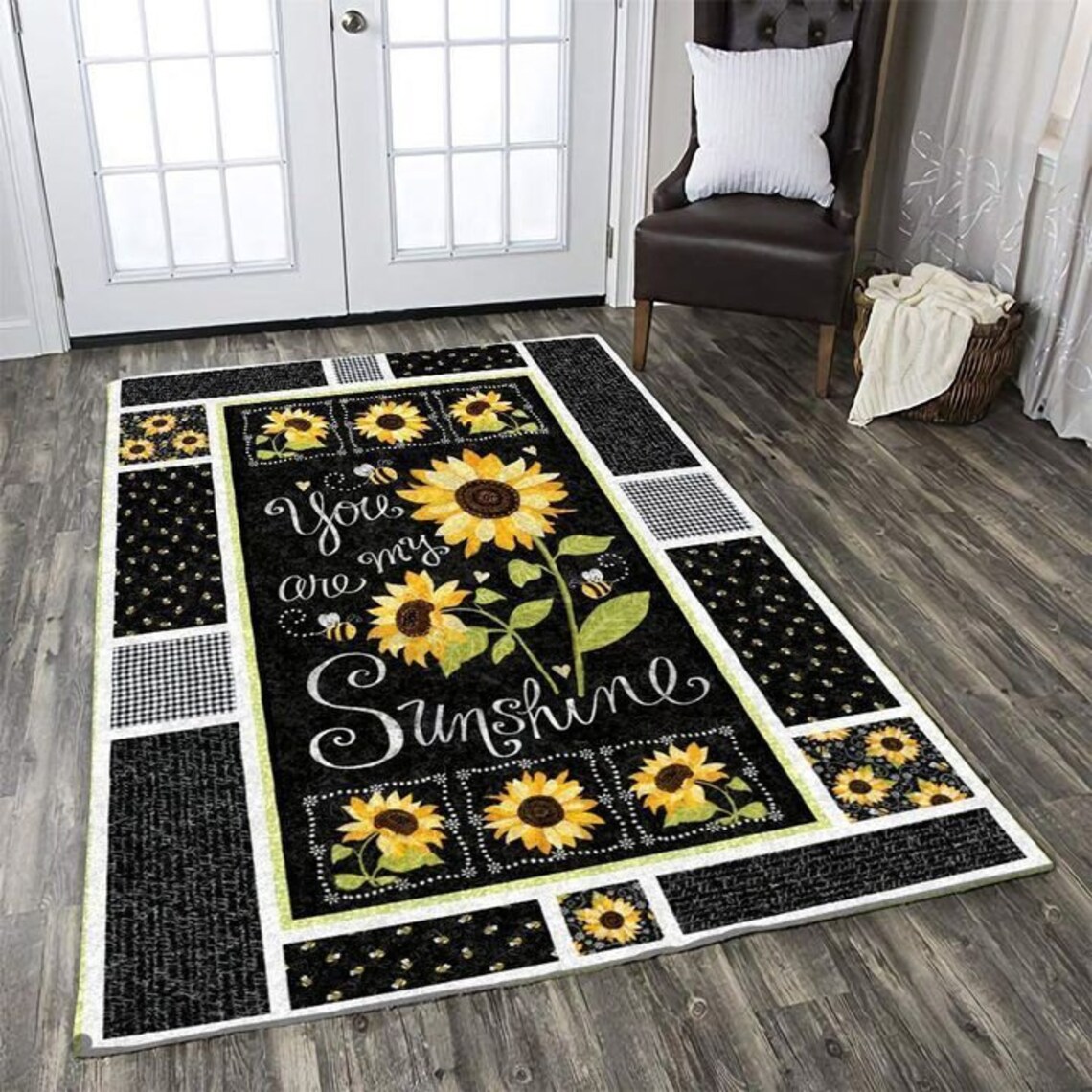 Sunflower You Are My Sunshine Rug Area Rug Decorative Floor Etsy
