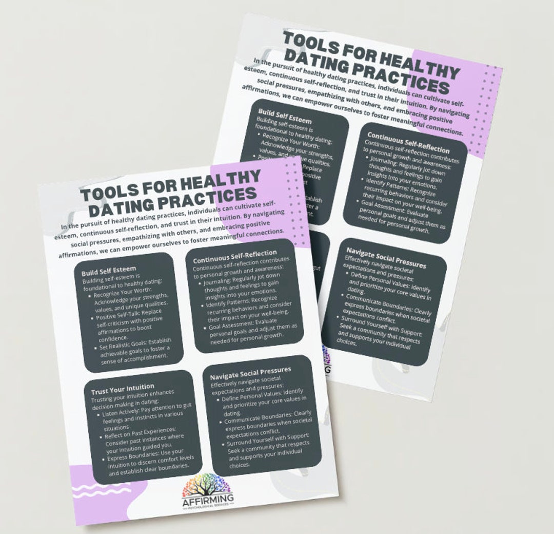 Cluster 3 Handouts Rtle 3 Printable Therapy Handouts - Healthy Dating Practices - Etsy