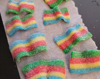 Sour Belt Candy Earrings, Food Jewelry Earring, Candy Charm, Fake Food Sour Candy, Candy Earrings, Fun Earrings, Rainbow, Clay Earrings