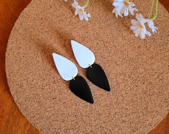 Black and White Earrings | Polymer Clay Earrings | Handmade Jewelry