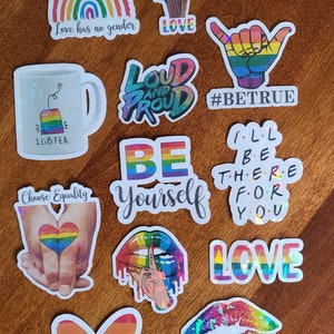Holographic LGBTQ Sticker, Pride Month Sticker, Love Sticker, Waterproof Sticker, Holographic Sticker, Gift For Friend