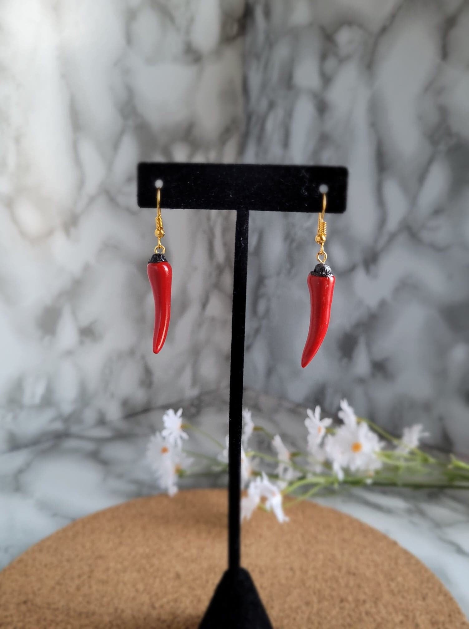 Red Hot Chili Pepper, Pepper Earrings, Chili Earrings, Polymer Clay