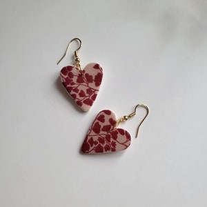 Valentina, Heart Tiered Earrings, Valentines Day Earrings, Polymer Clay Earrings