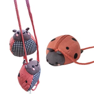 Kids Ladybug Crossbody Bag, Cute Mini Cartoon Animal Shoulder Purse for Girls, Toddler Small Bag with Rope Strap