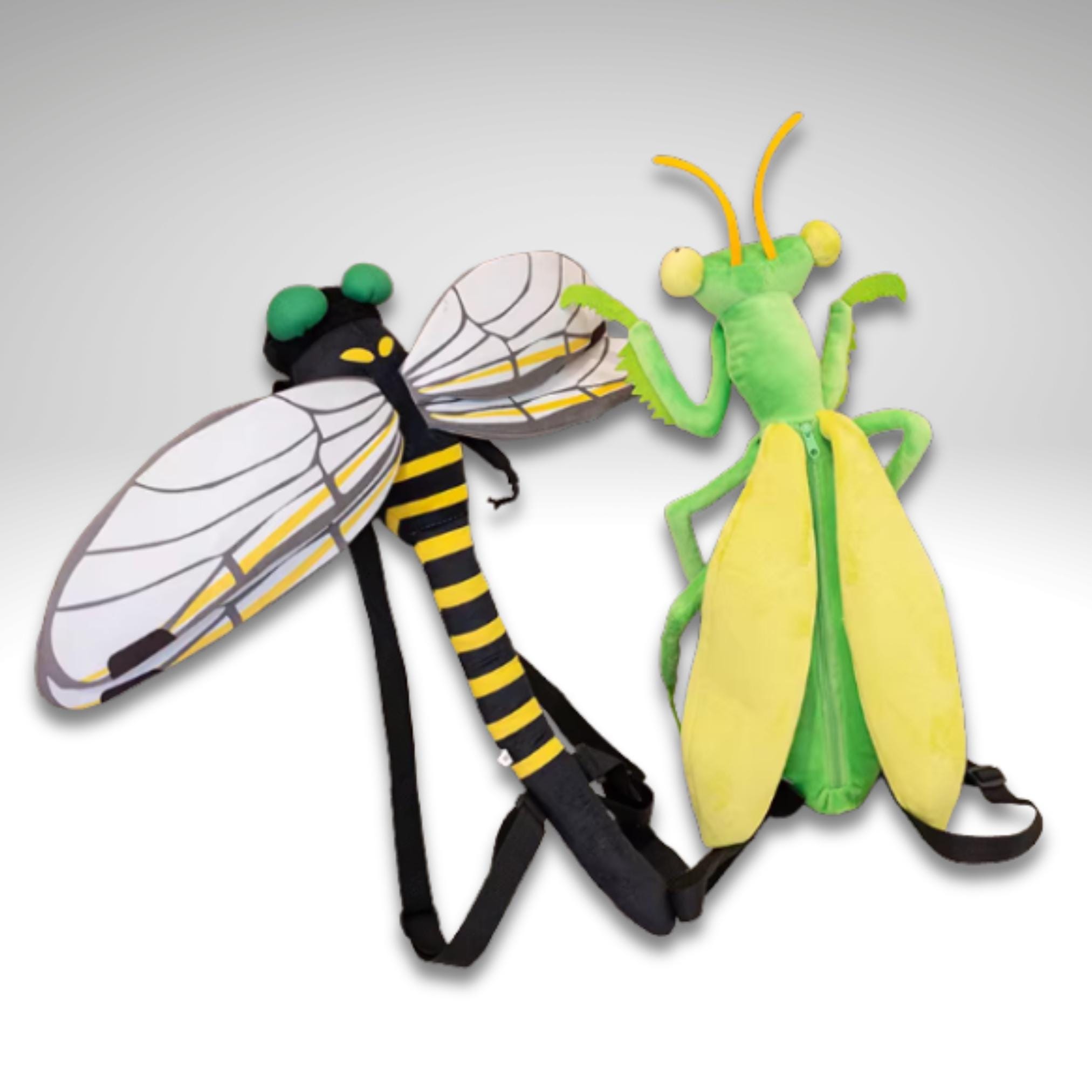 Cute Insect Plush Backpack for Boys Girls, Grasshopper, Dragonfly ...