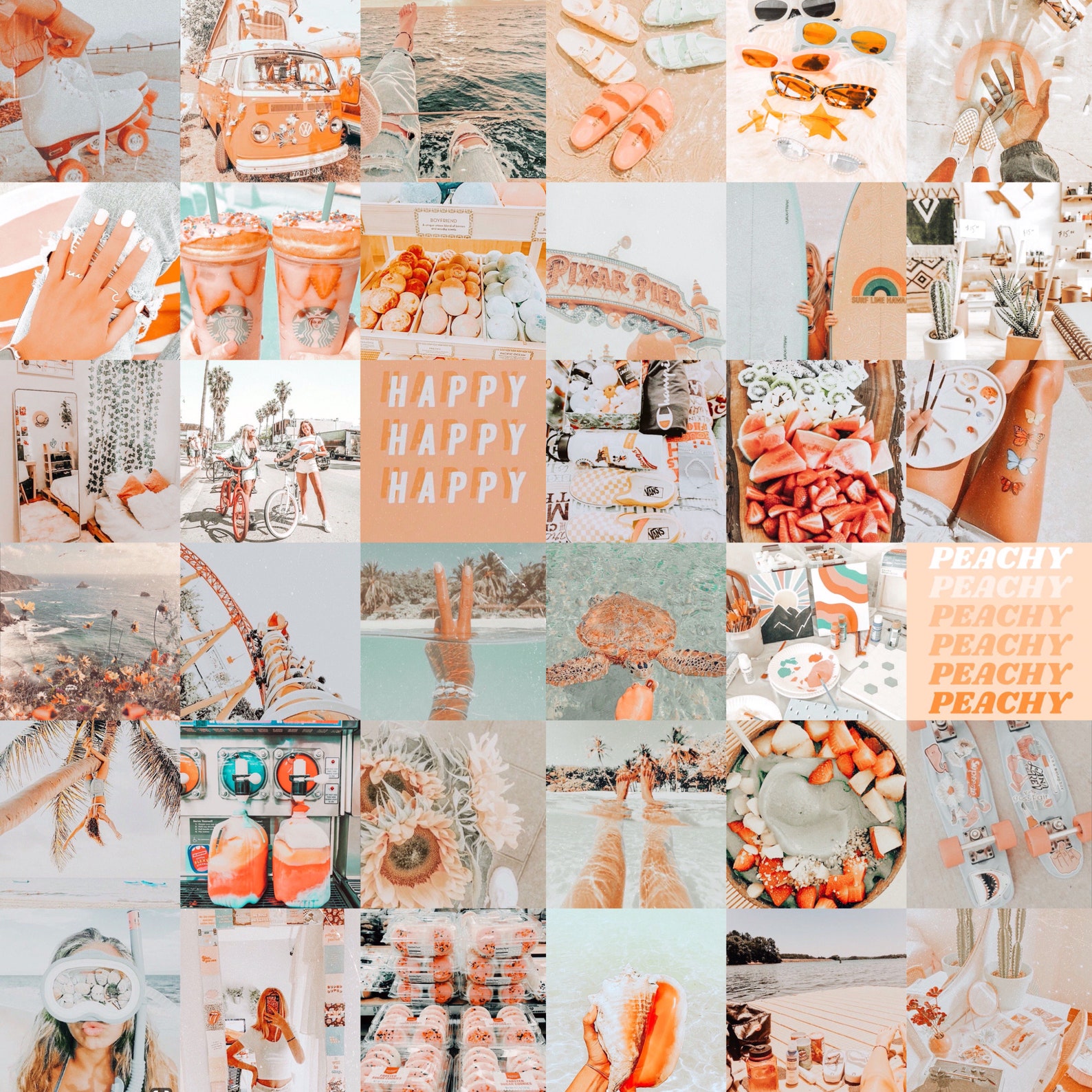 PEACHY AESTHETIC 60pcs Collage kit Digital download | Etsy