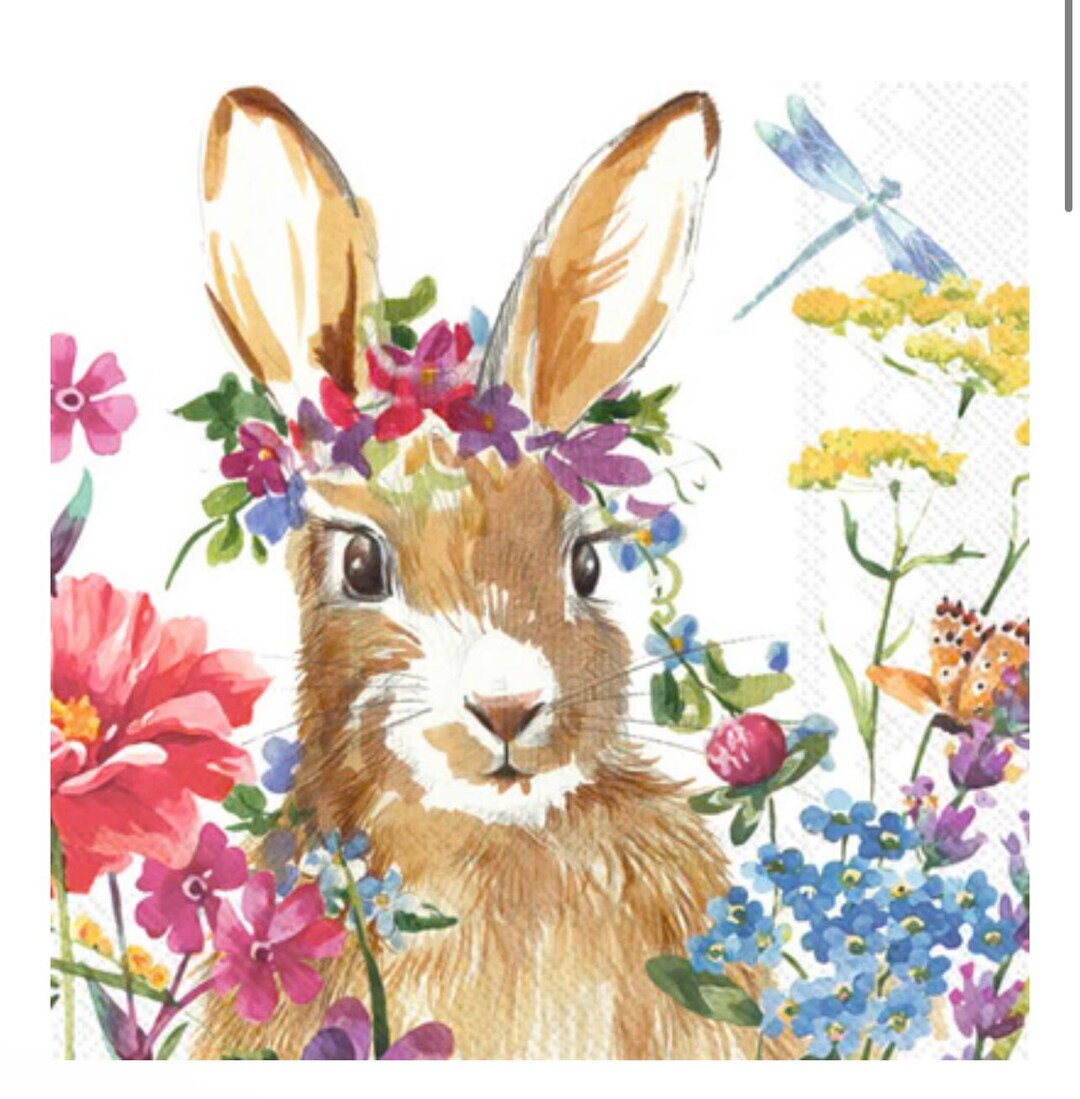 Bunny Napkins, Easter Rabbit Napkins, Decoupage Napkins, Napkins for ...