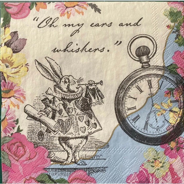 Alice in Wonderland Decoupage Paper Etsy