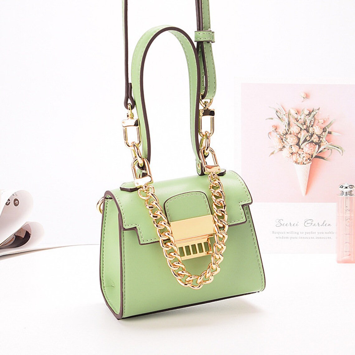 Ladies Messenger Bag / Leather Shoulder Bag / Handbag / Small Etsy