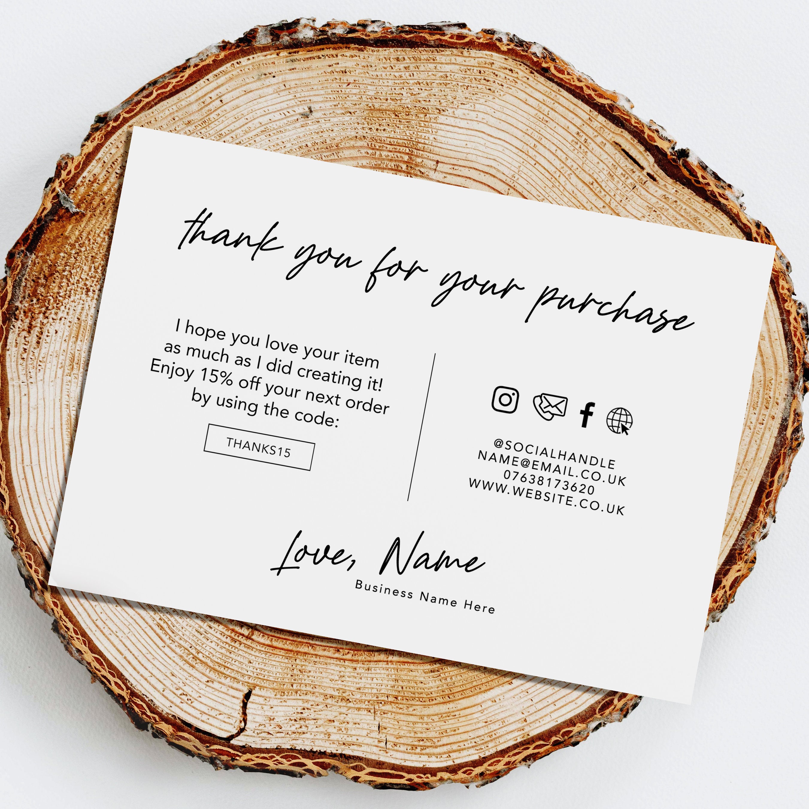 Personalised Business Thank You Cards Size A6 Small Etsy UK