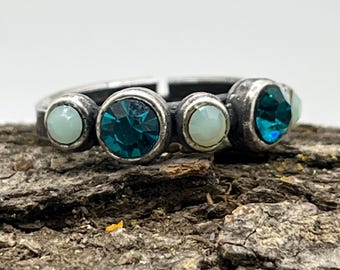 Anillos de acero inoxidable sin níquel con chatones de Swarovski, talla universal
