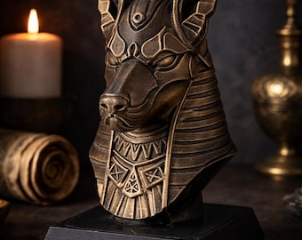 Anubis Bust Statue – Egyptian God Sculpture – Gothic Decor – Mythology Statue – Egyptian Anubis Bust – Dark Fantasy Home Decor