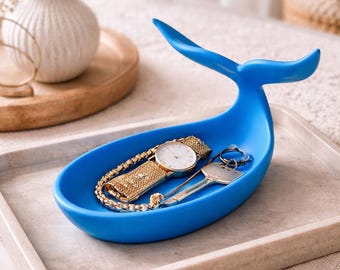 Decorative Whale Trinket Tray – Original Jewelry Holder – Seaside Decor Tray – Whale Tray – Coastal Home Decor – Home Gift Idea