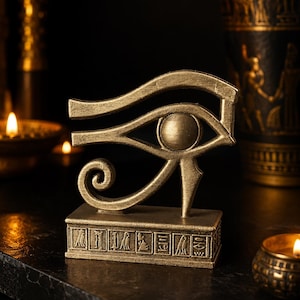 Egipskie Oko Horusa 10 cm, Dekoracyjna Statuetka Starożytnego Egiptu, Rzeźba Symbolu Ochronnego, Mistyczny Wystrój, Egipski Prezent