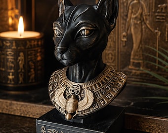 【博物館級】◆バステト神像 ブロンズ像 猫の女神 古代エジプト◆検）仏像 新羅仏 博物館級】◇バステト神像 ブロンズ像 猫の女神 古代エジプト◇検