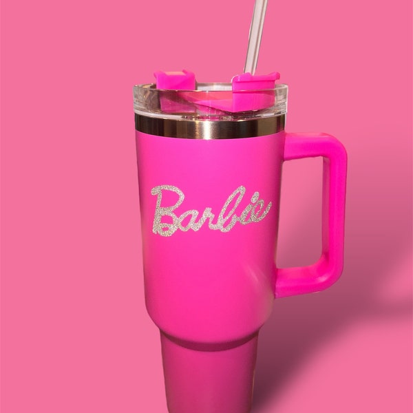 Barbi Sparkly hot pink 40oz tumbler  SALE!!