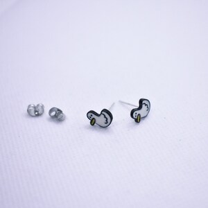 Funky Duck Stud Earrings, Handmade Kawaii Jewelry, Unisex Quirky Duck Earrings, image 4