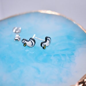 Funky Duck Stud Earrings, Handmade Kawaii Jewelry, Unisex Quirky Duck Earrings, image 5