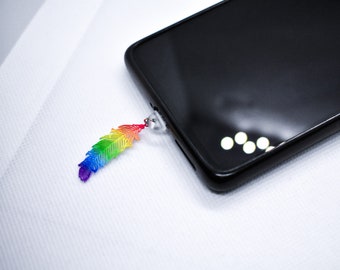 LGBT Rainbow Phone Dust Plug, Phone Charm Accessories, Pride Charms, iPhone Android Dust Plugs