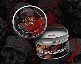 Who Will Survive? | The Texas Chainsaw Massacre Inspired Wood Wick Candle | Fall Farmhouse + Leather