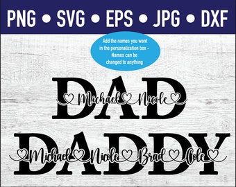 Custom Father's day svg png | Personalized Monogram Dad SVG png | Split Dad SVG png | Fathers Day Svg | Dad name svg