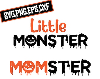 Lil Monster svg png eps dxf | Momster svg png eps dxf| Halloween svg png | Mom child halloween shirts svg png eps