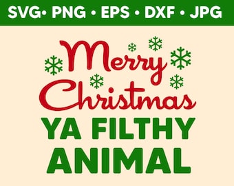 Merry Christmas Ya Filthy Animal svg png eps dxf jpg | Christmas svg png eps | Christmas Sweater svg png eps dxf | Home Alone svg png eps