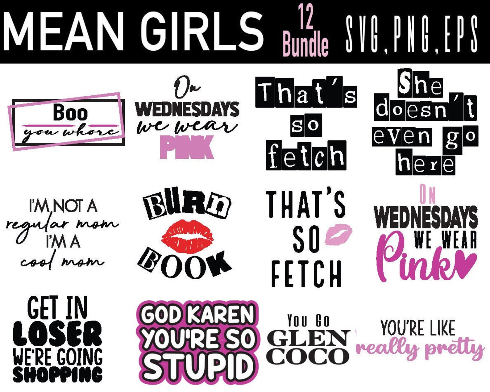 Mean Girls Burn Book Svg Mean Girls Inspired Png Svg Cut Etsy Canada ...