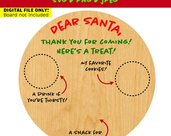 Santa Tray svg png jpeg | Santa Tray cookies milk reindeer snack | Cookie Tray svg png | DIY santa tray svg png eps | Christmas Eve board
