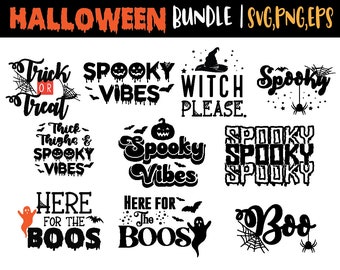 Spooky Halloween SVG Bundle: Witch, Ghost Designs (Digital Download)