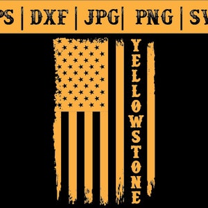 イエローストーン グランジ フラッグ svg png eps dxf jpg | イエローストーン デジタル カット ファイル | イエローストーン テレビ番組 デジタル シャツ ファイル | イエローストーン svg png