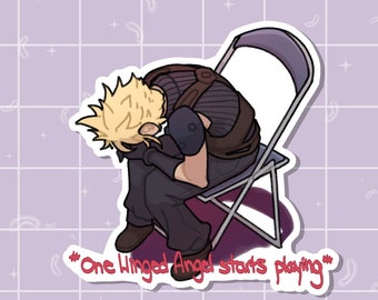 FF7 Cloud Strife 3" Vinyl Sticker "One-Winged Angel Starts Playing..."