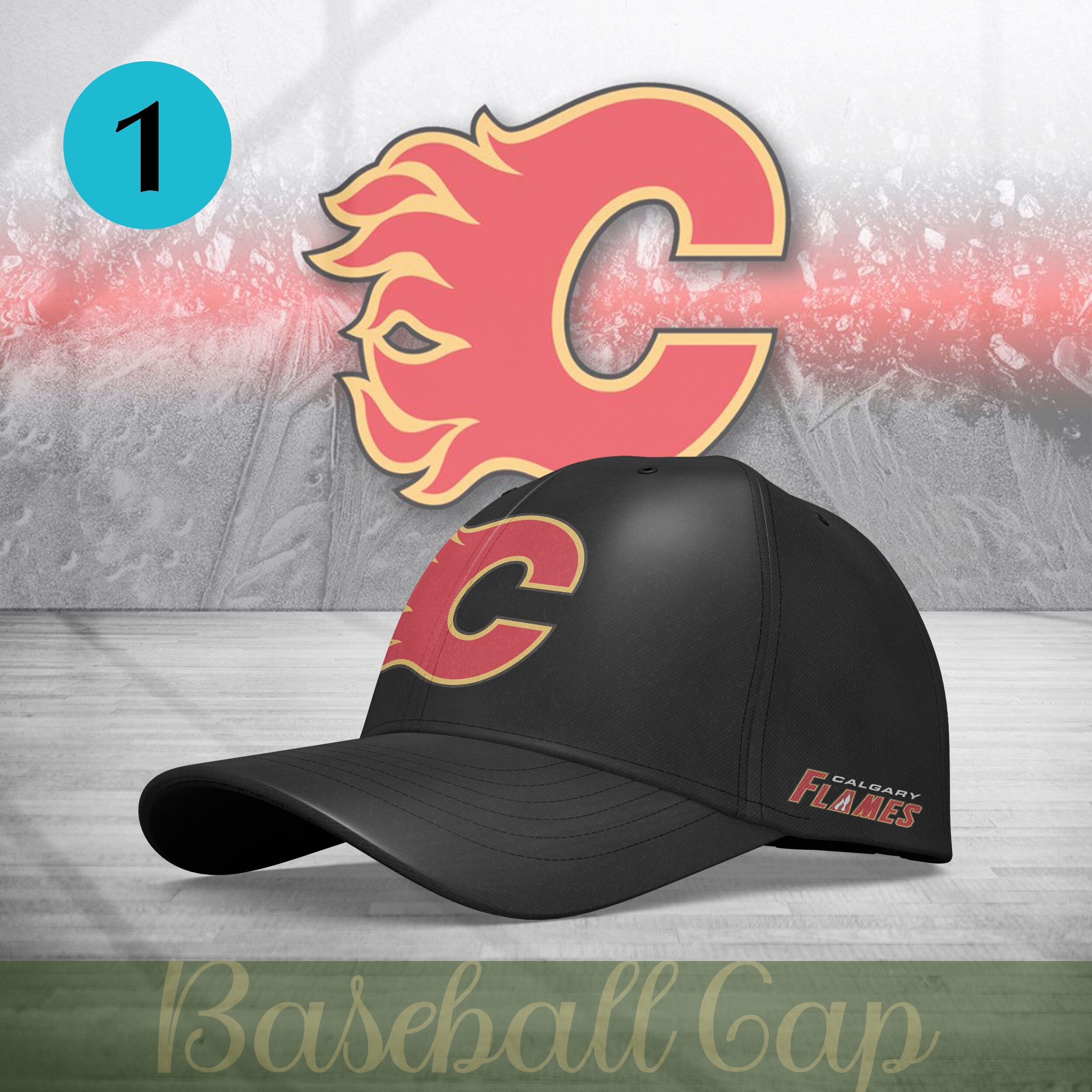 Combo Calgary Flames NHL Bomber Jacket And 3D Baseball Cap Hot Etsy