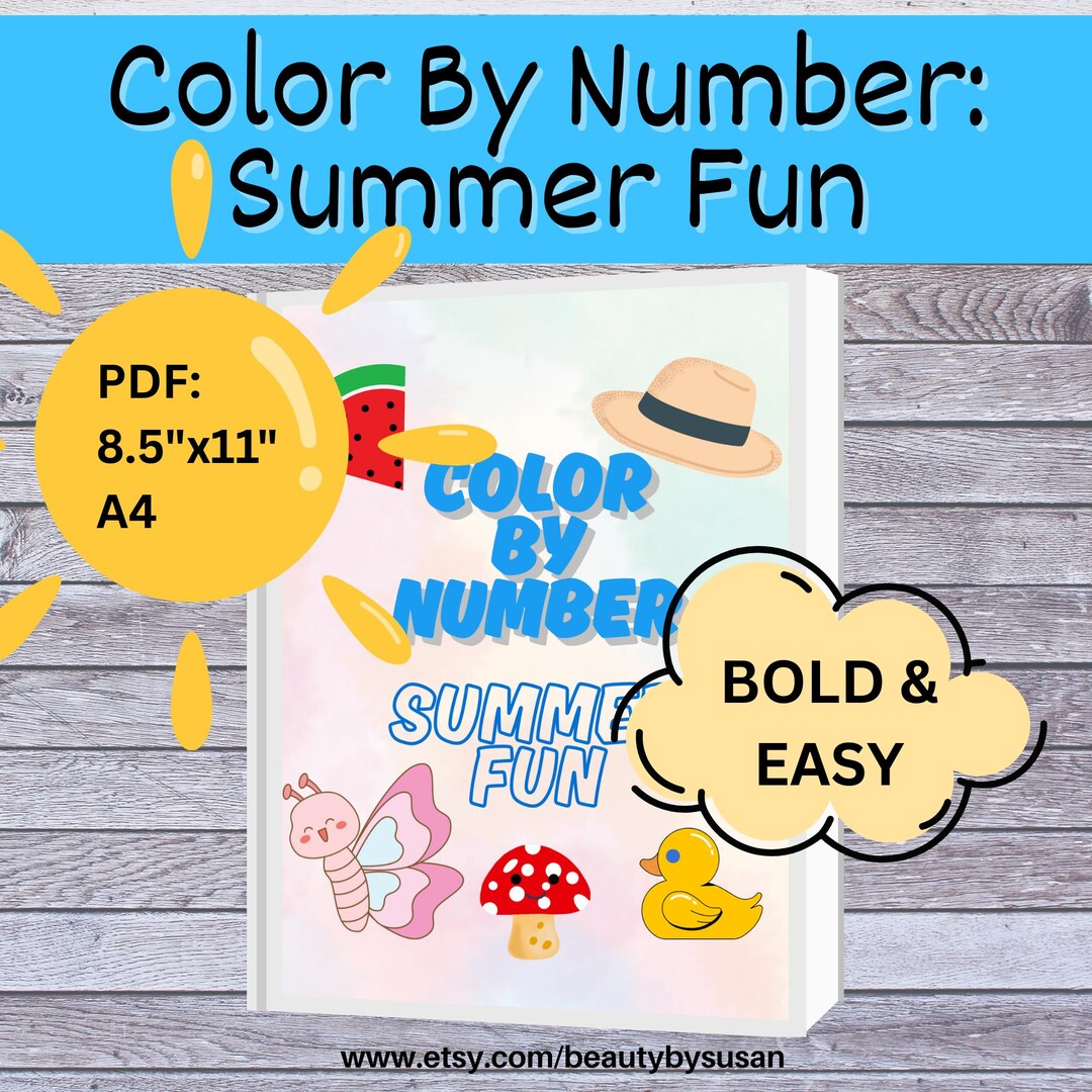 Summer Color by Number: 31 Fun Coloring Pages (digital Download) - Etsy