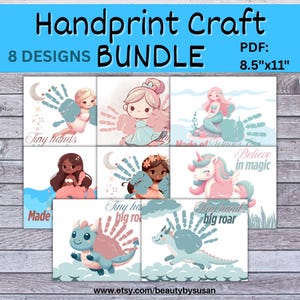 Fantasy-Theme BUNDLE Handprint Craft Printable | Kids DIY Art- Nursery or Fridge | Keepsake Gift | Kid, Baby, Toddler, Child Handprint Craft