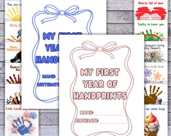 Baby's First Year Handprint Art: Monthly Keepsake Craft (Digital Download)