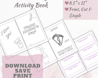 Mother's Day Activity Book: Coloring Pages & Mazes (Digital Download)