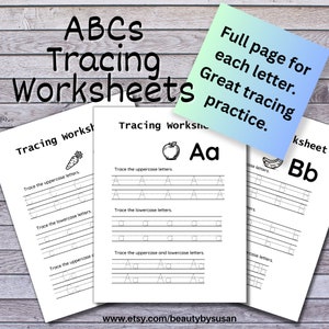 Printable ABC Tracing Worksheets for Kids | Early Learning Letter Tracing | A-Z Alphabet Practice Pages | Fun Handwriting & Letter Learning