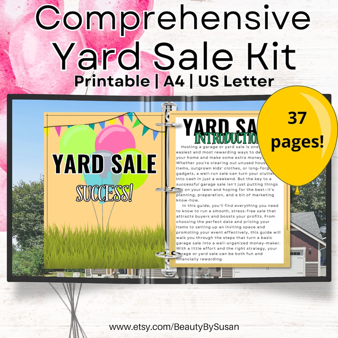 Comprehensive Yard Garage Sale Kit | Printable Yard Sale Checklist ...