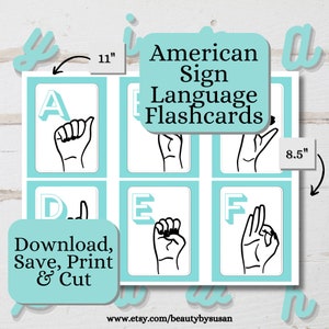 Printable American Sign Language Flashcards for Teachers or Parents of Deaf Children - Learn ASL Alphabet and Numbers 1-10 | Download PDF