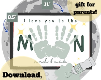 Moon Handprint Keepsake: DIY Baby Art, Personalized Memory (Digital Download)