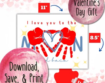 Moon Handprint Keepsake: DIY Baby Art, Personalized Memory (Digital Download)