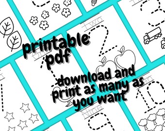 Number Tracing Worksheet: Count to Ten, Coloring Pages (Digital Download)